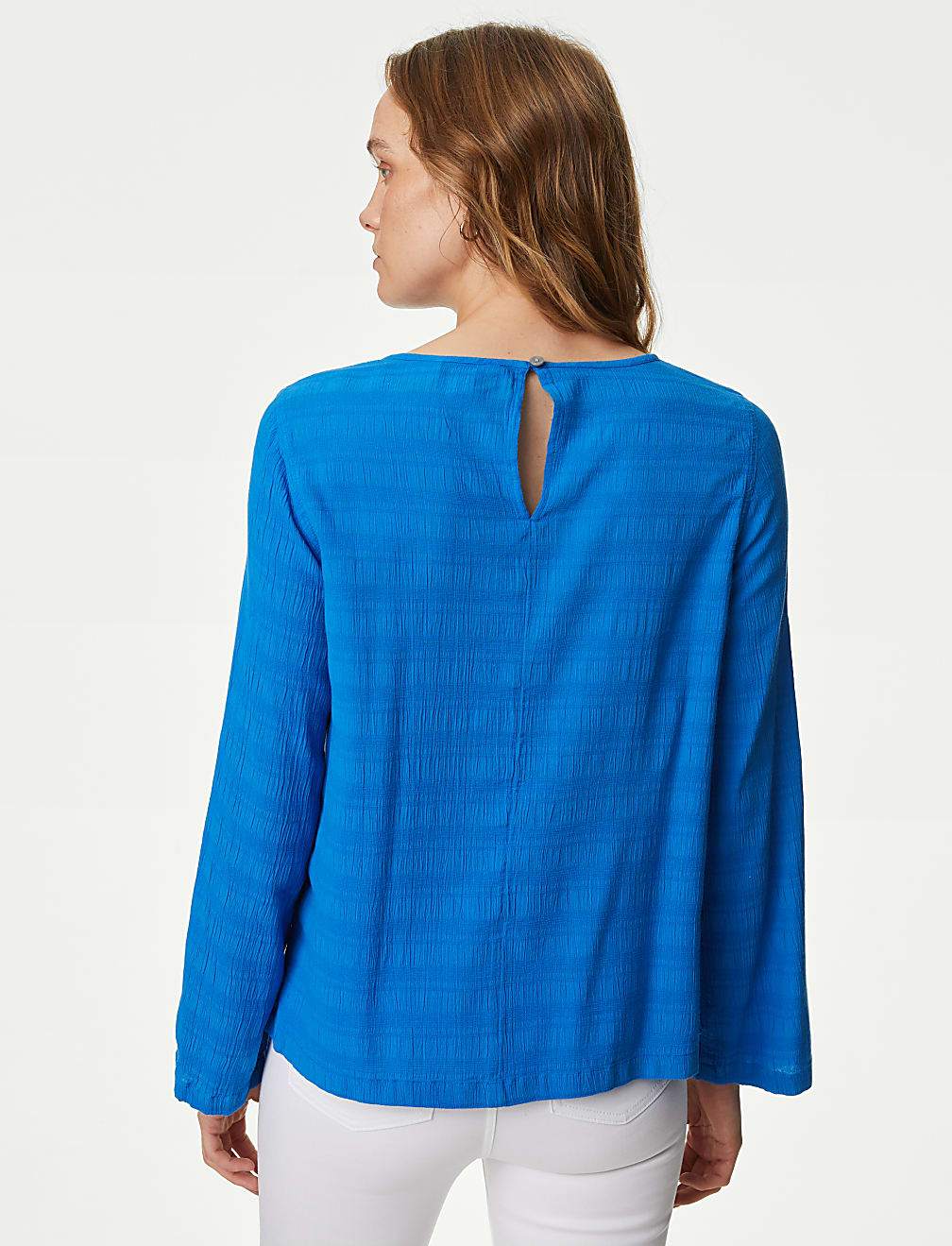 Textured Crew Neck Blouse