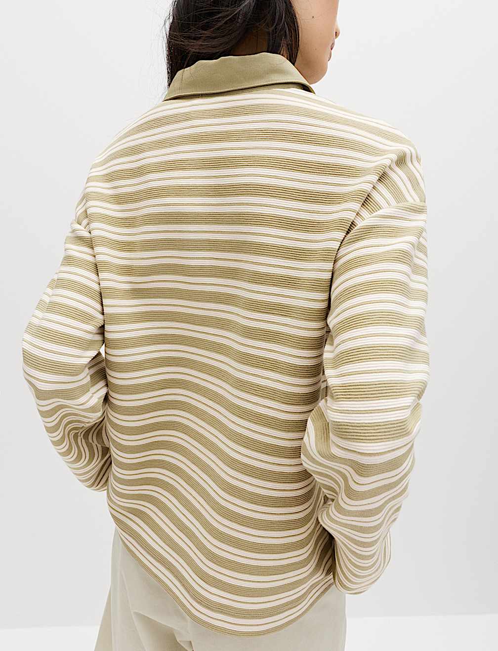 Cotton Rich Striped Collared Rugby Polo