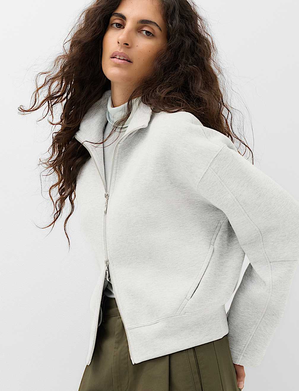 Cotton Rich Scuba Zip Up Sweatshirt