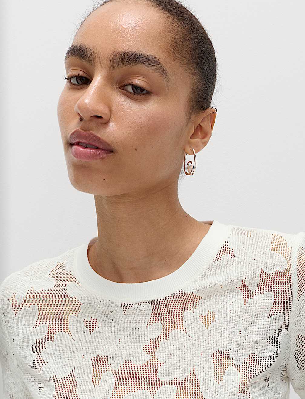 Cotton Blend Floral Lace Top