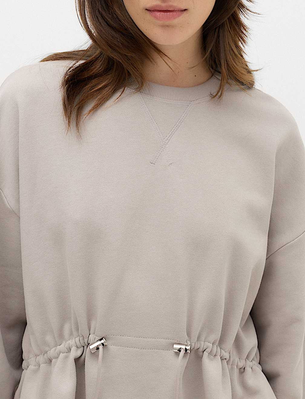 Pure Cotton Drawcord Waist Sweatshirt