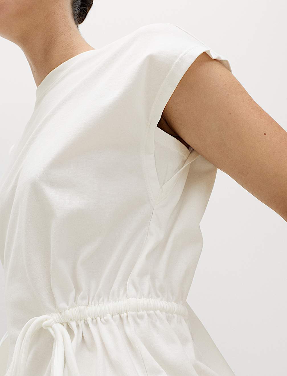 Pure Cotton Tie Waist Oversized T-Shirt