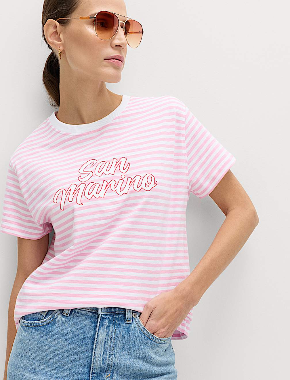 Pure Slub Cotton Checked T-Shirt