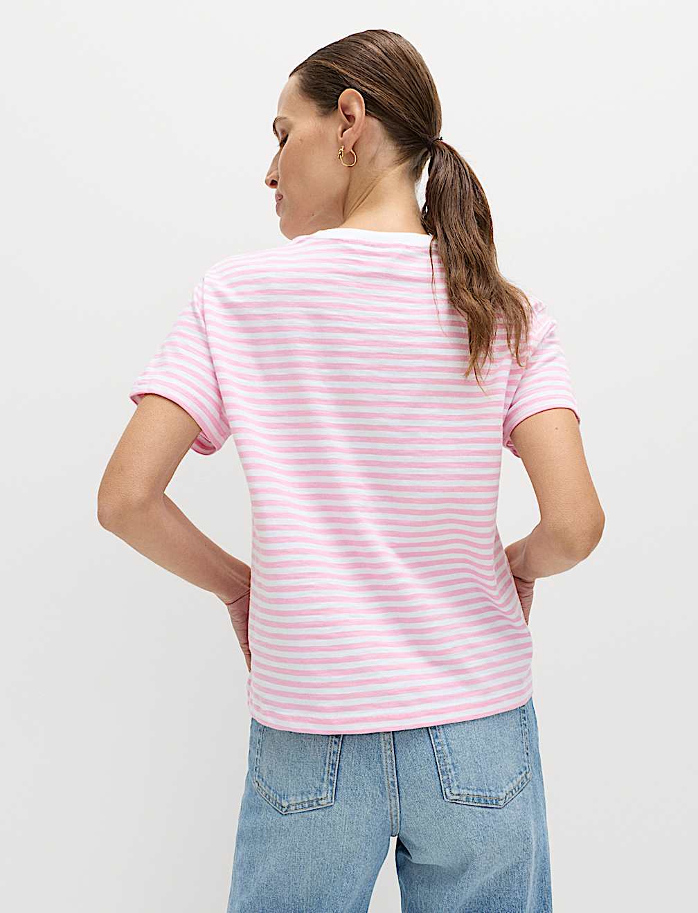 Pure Slub Cotton Checked T-Shirt