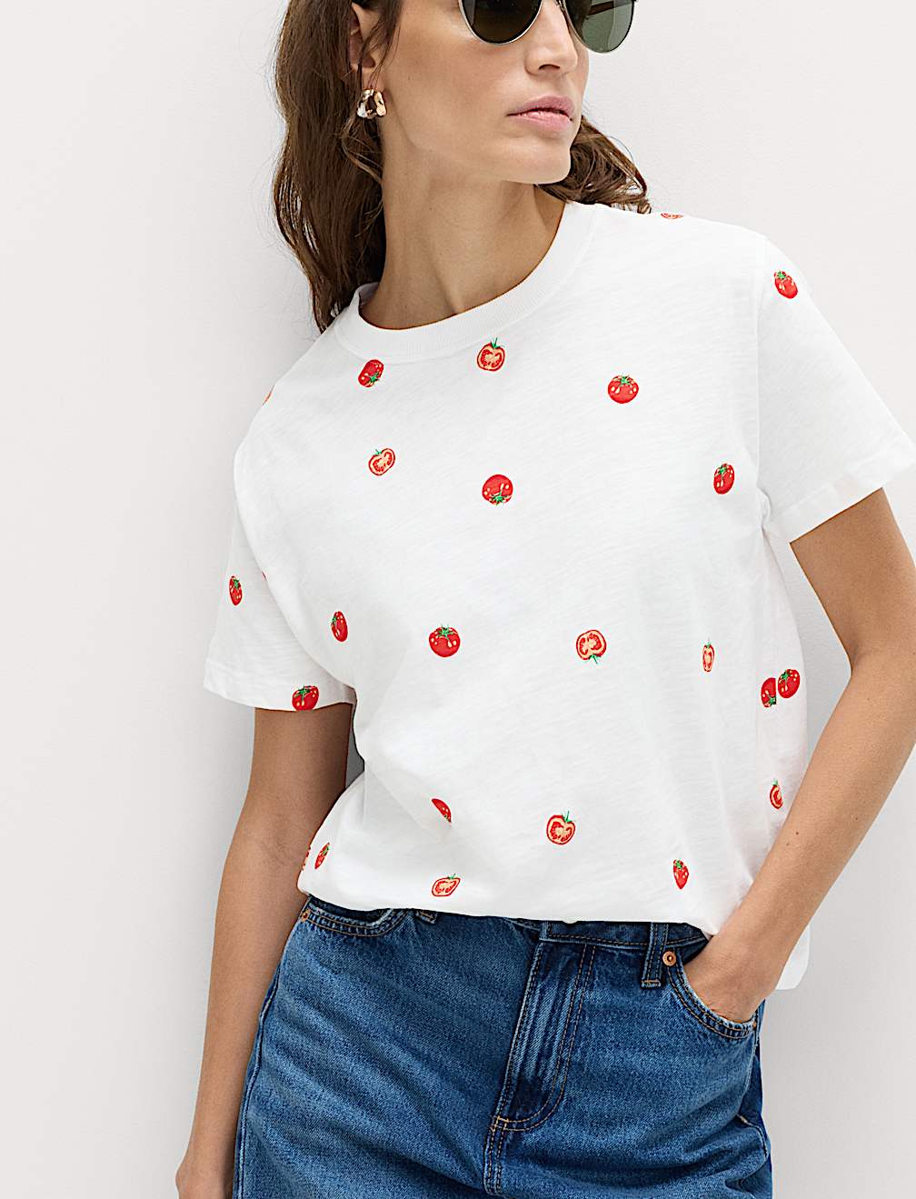 Pure Slub Cotton Checked T-Shirt