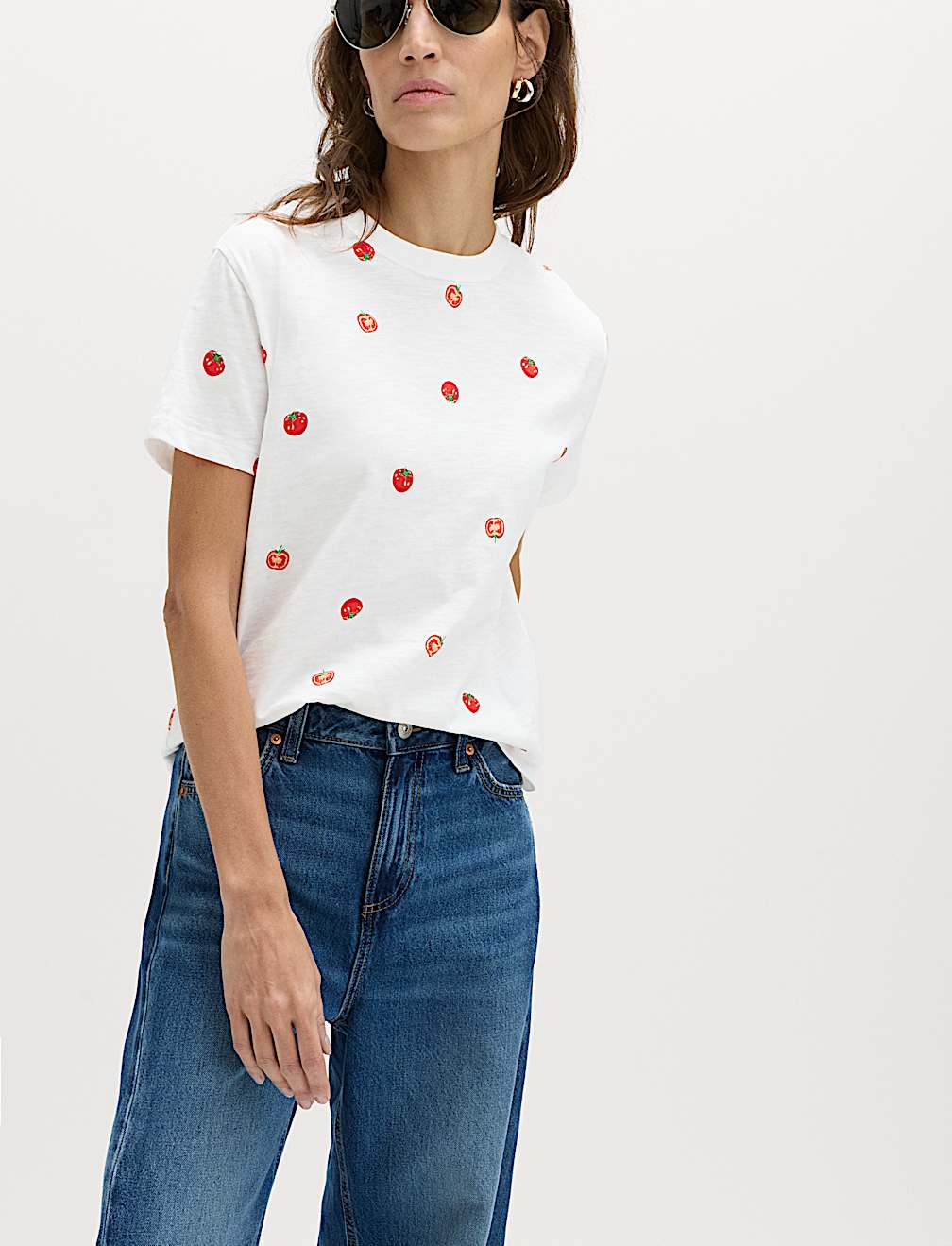 Pure Slub Cotton Checked T-Shirt