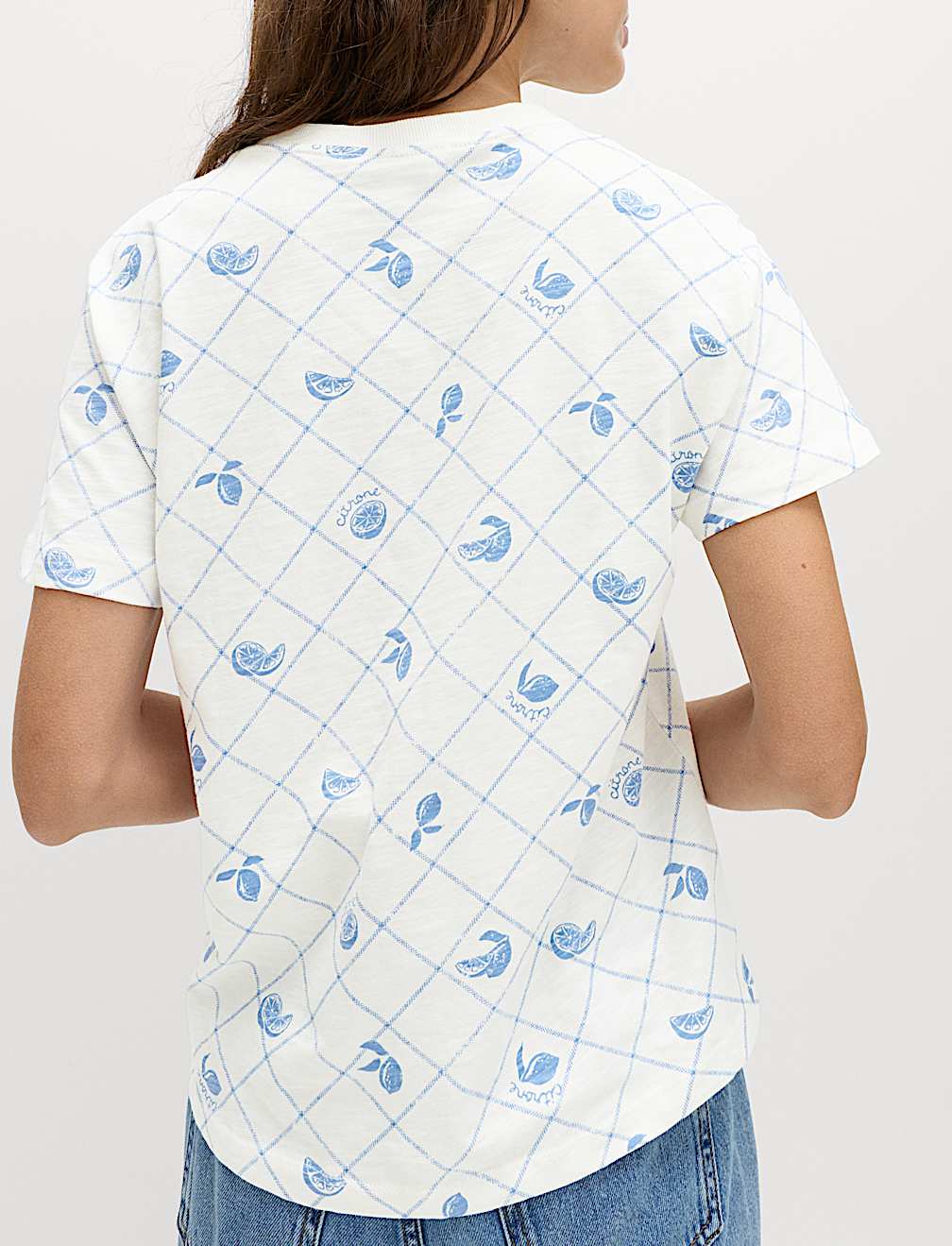 Pure Slub Cotton Checked T-Shirt