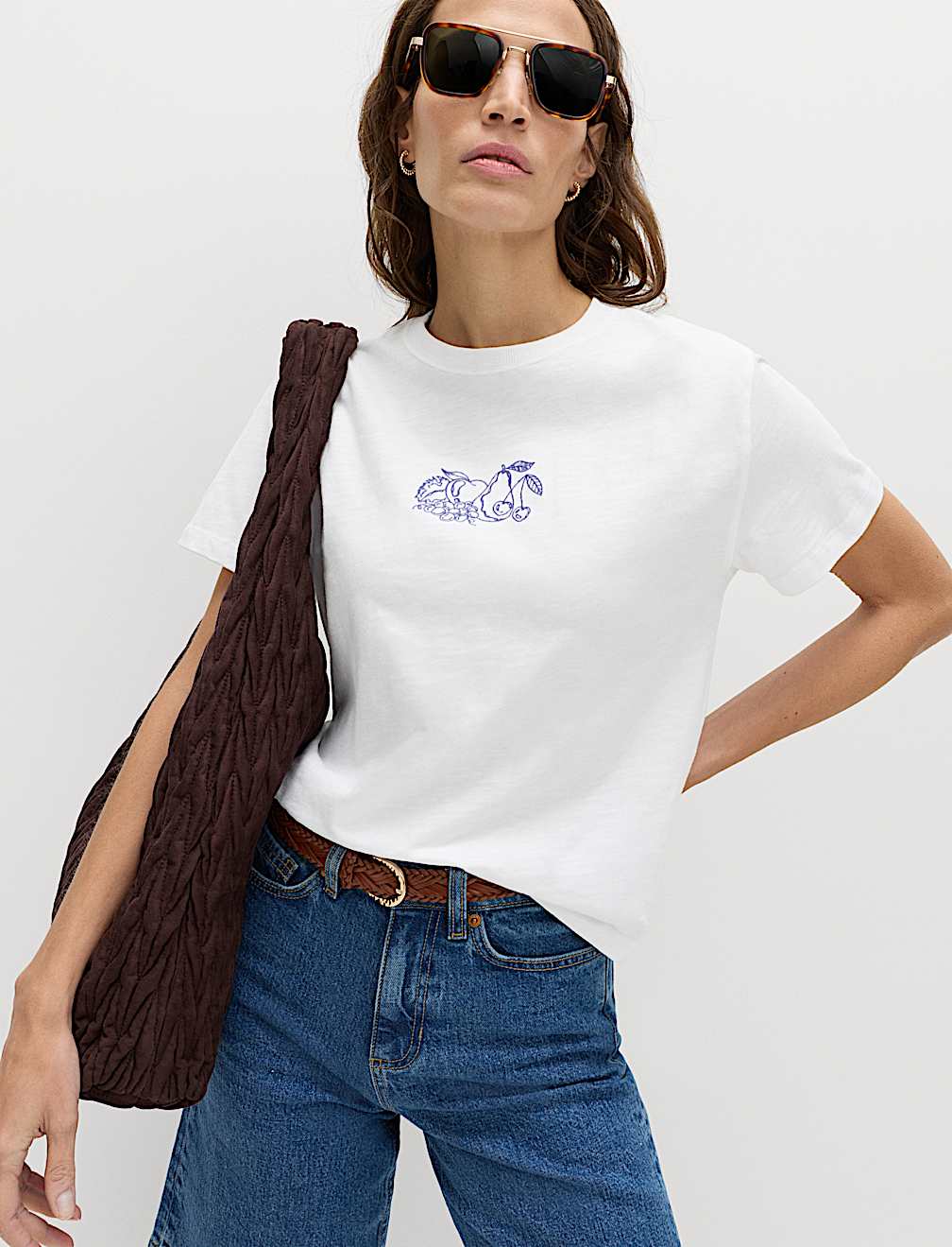 Pure Slub Cotton Checked T-Shirt