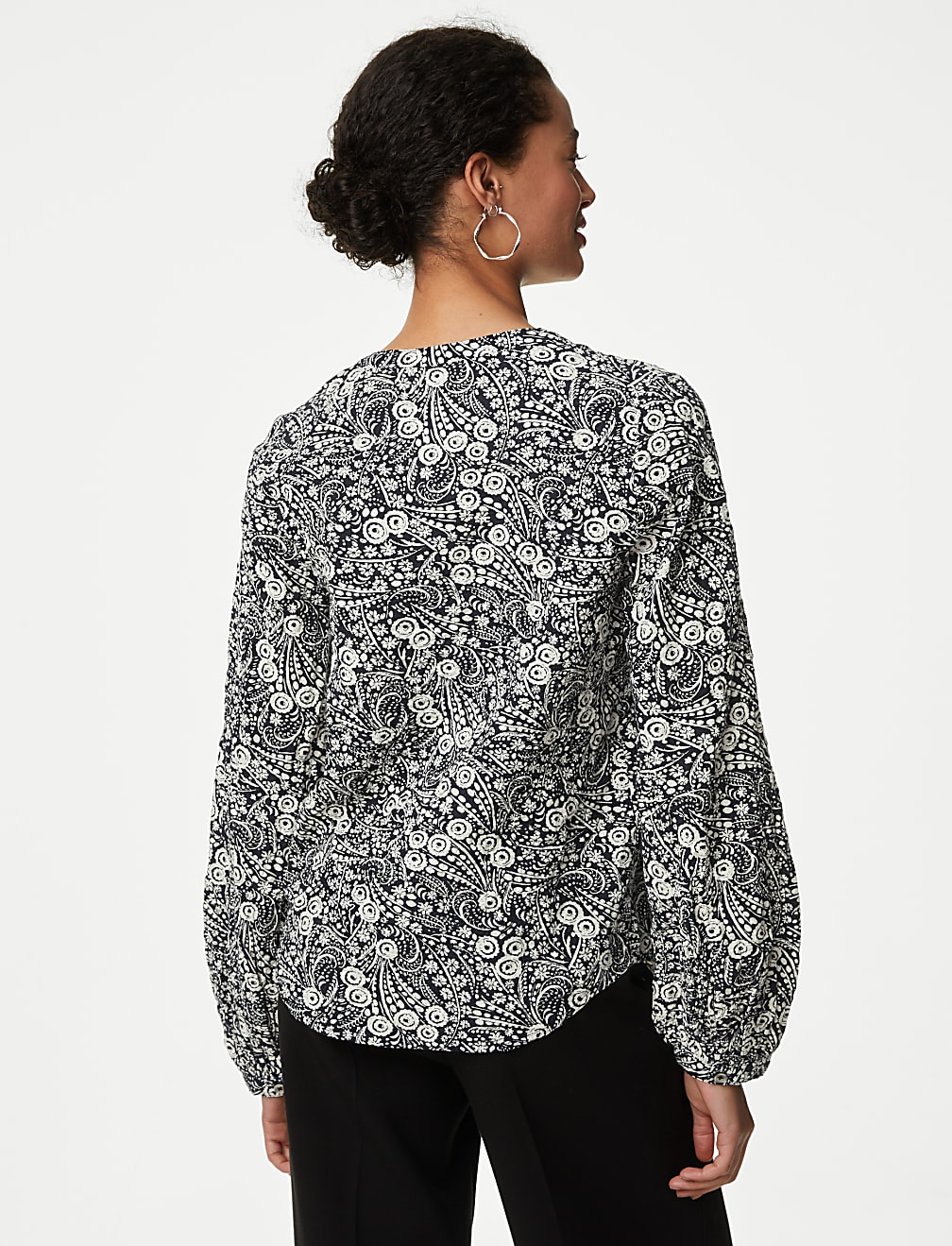 Cotton Rich Printed Textured Blouse
