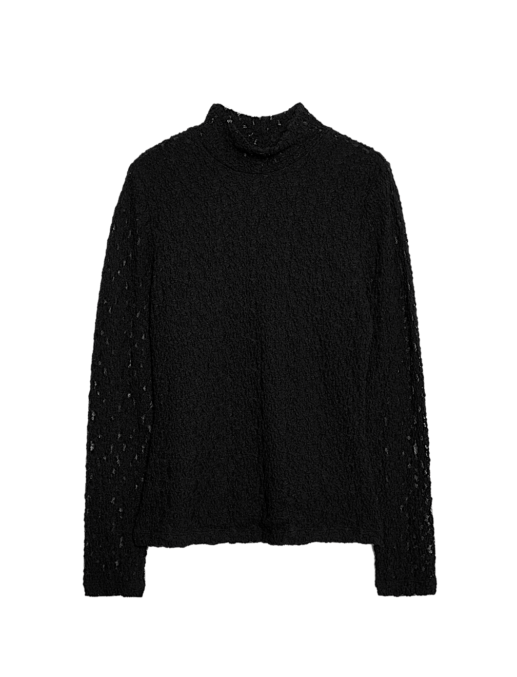 Cotton Blend Lace High Neck Top