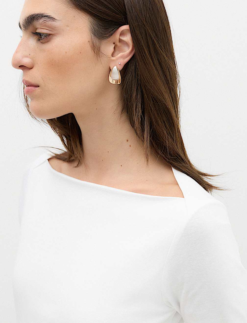 Pure Cotton Slash Neck Top