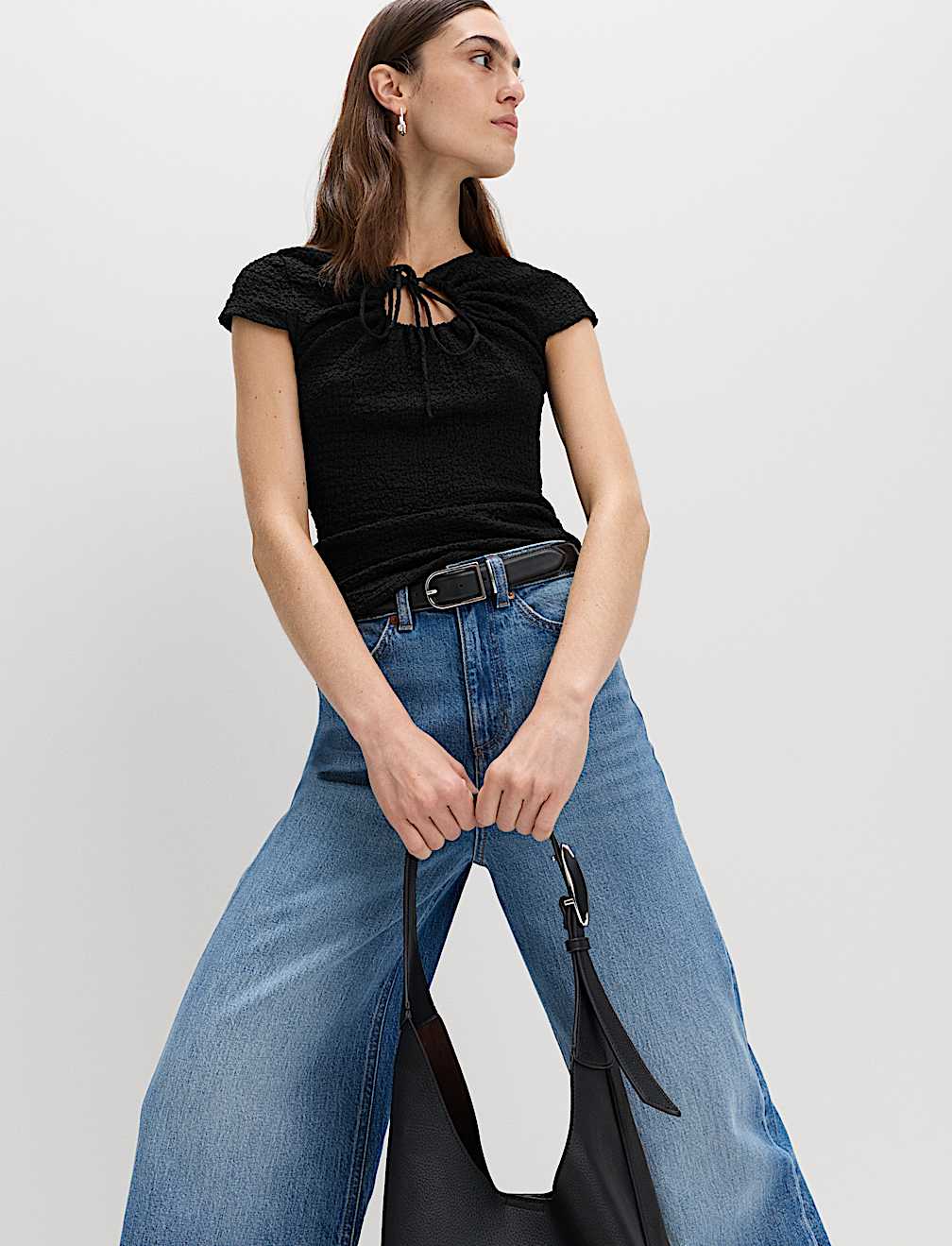Textured Keyhole Top
