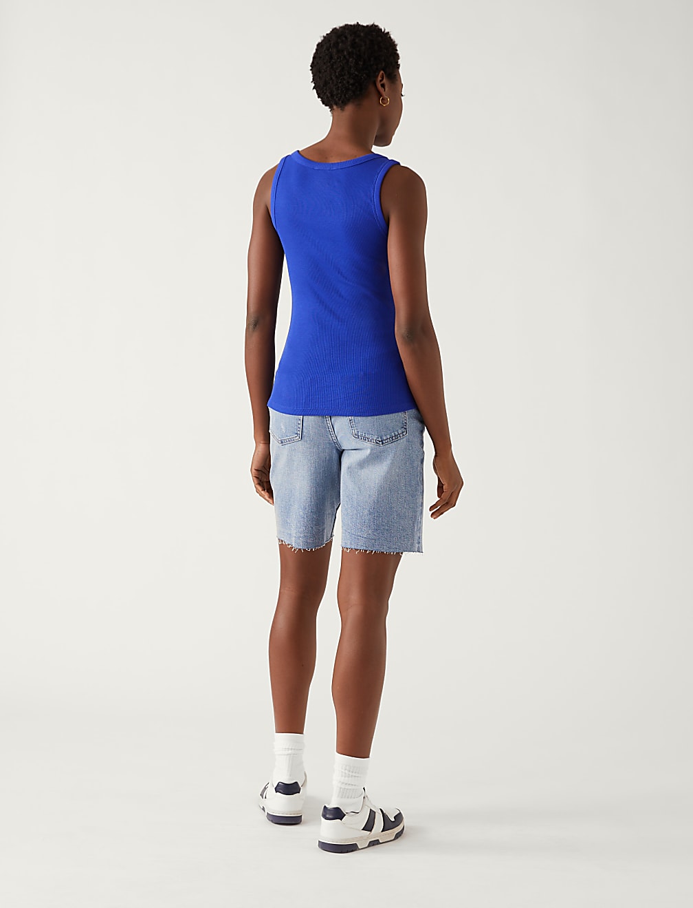 Cotton Rich Ribbed Slim Fit Vest Top