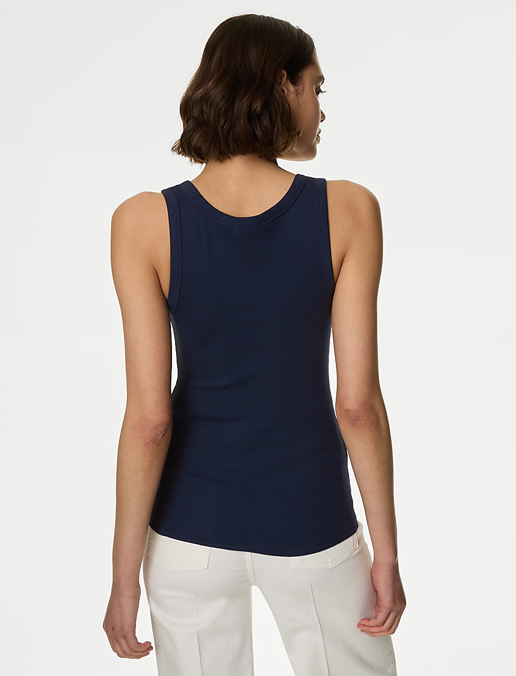 Cotton Rich Ribbed Slim Fit Vest Top
