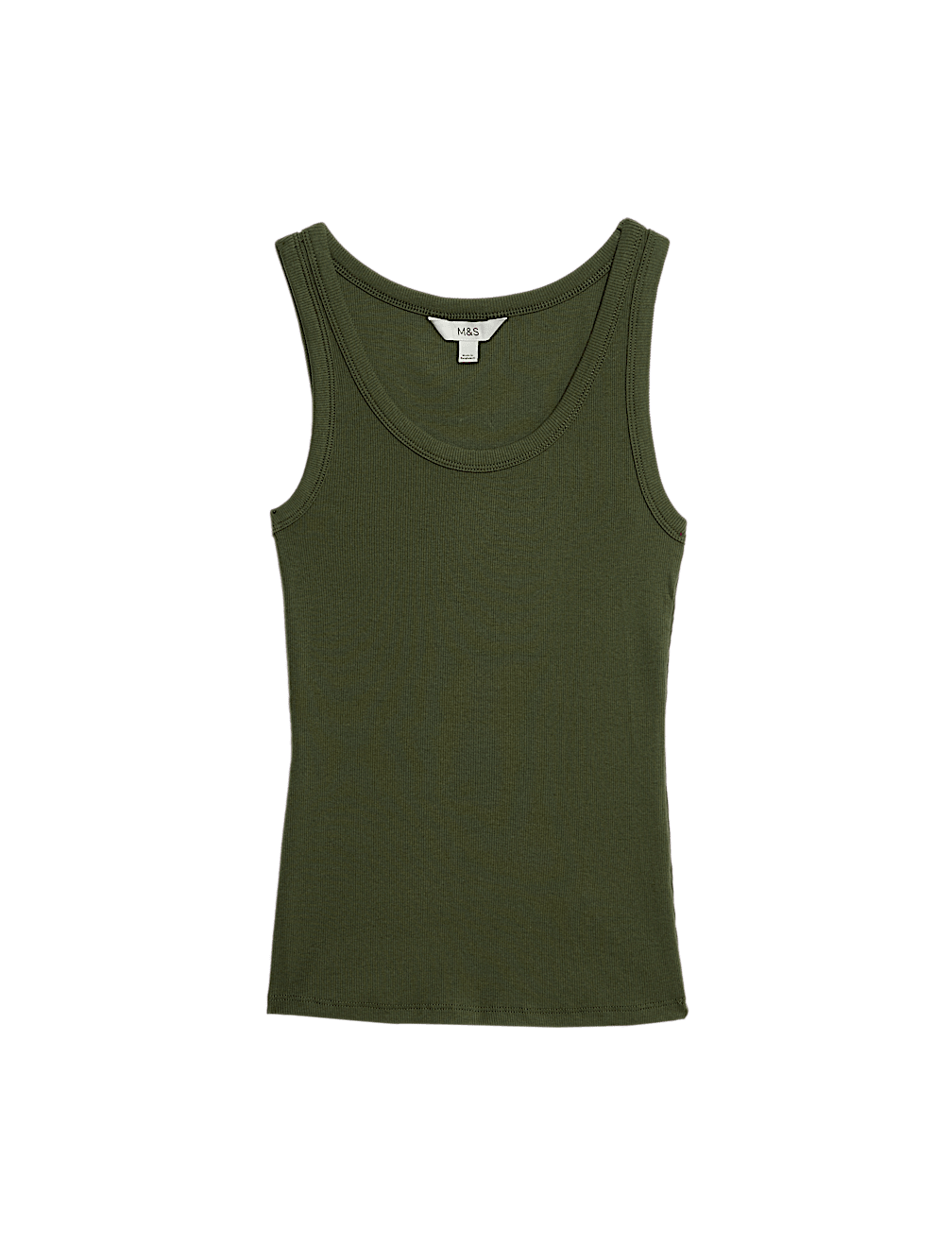 Cotton Rich Ribbed Slim Fit Vest Top
