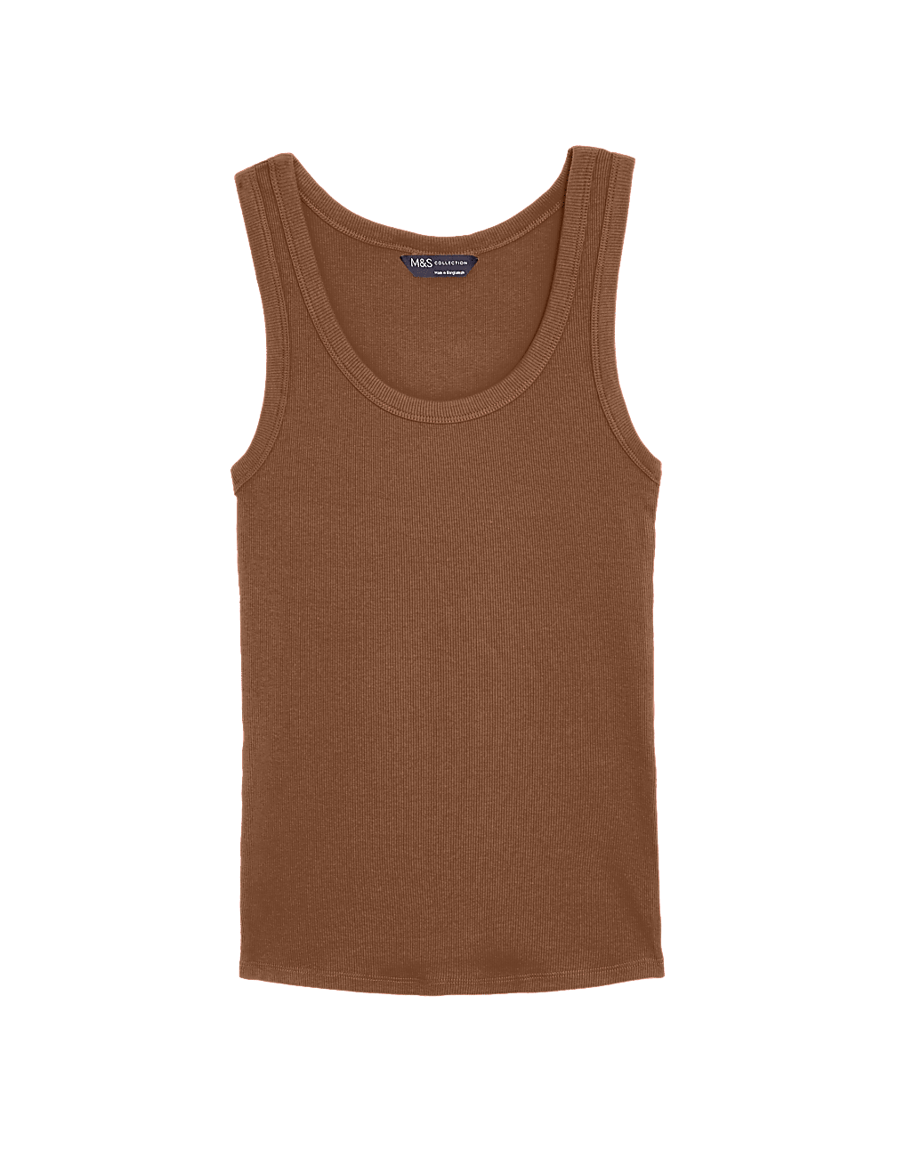 Cotton Rich Ribbed Slim Fit Vest Top