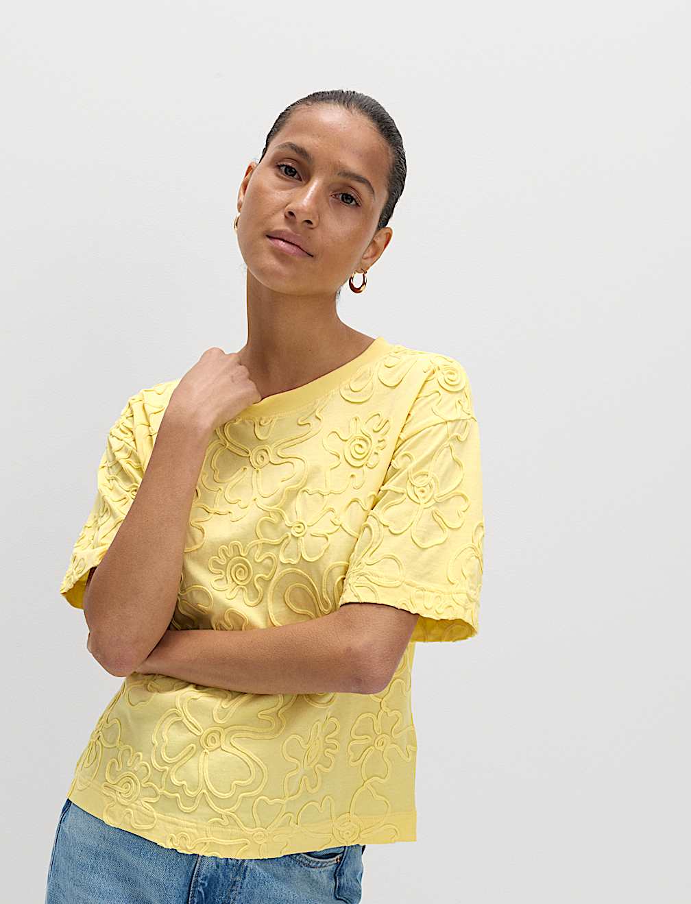 Pure Cotton Appliqu&eacute; T-Shirt