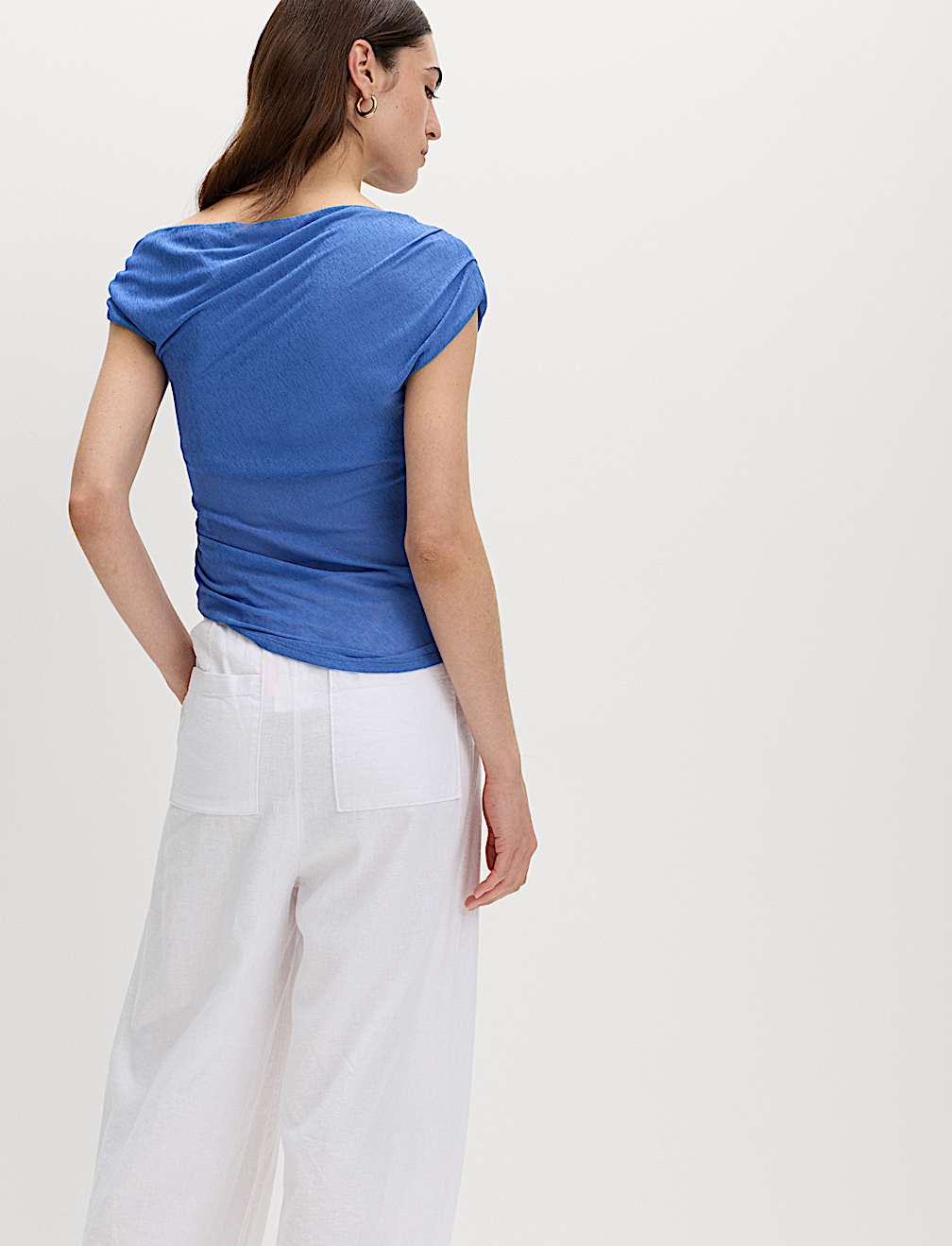 Pure Cotton Asymmetric Drape Top