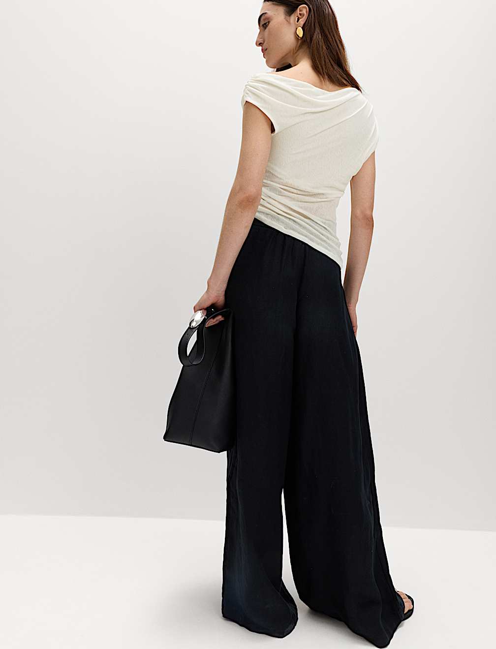 Pure Cotton Asymmetric Drape Top