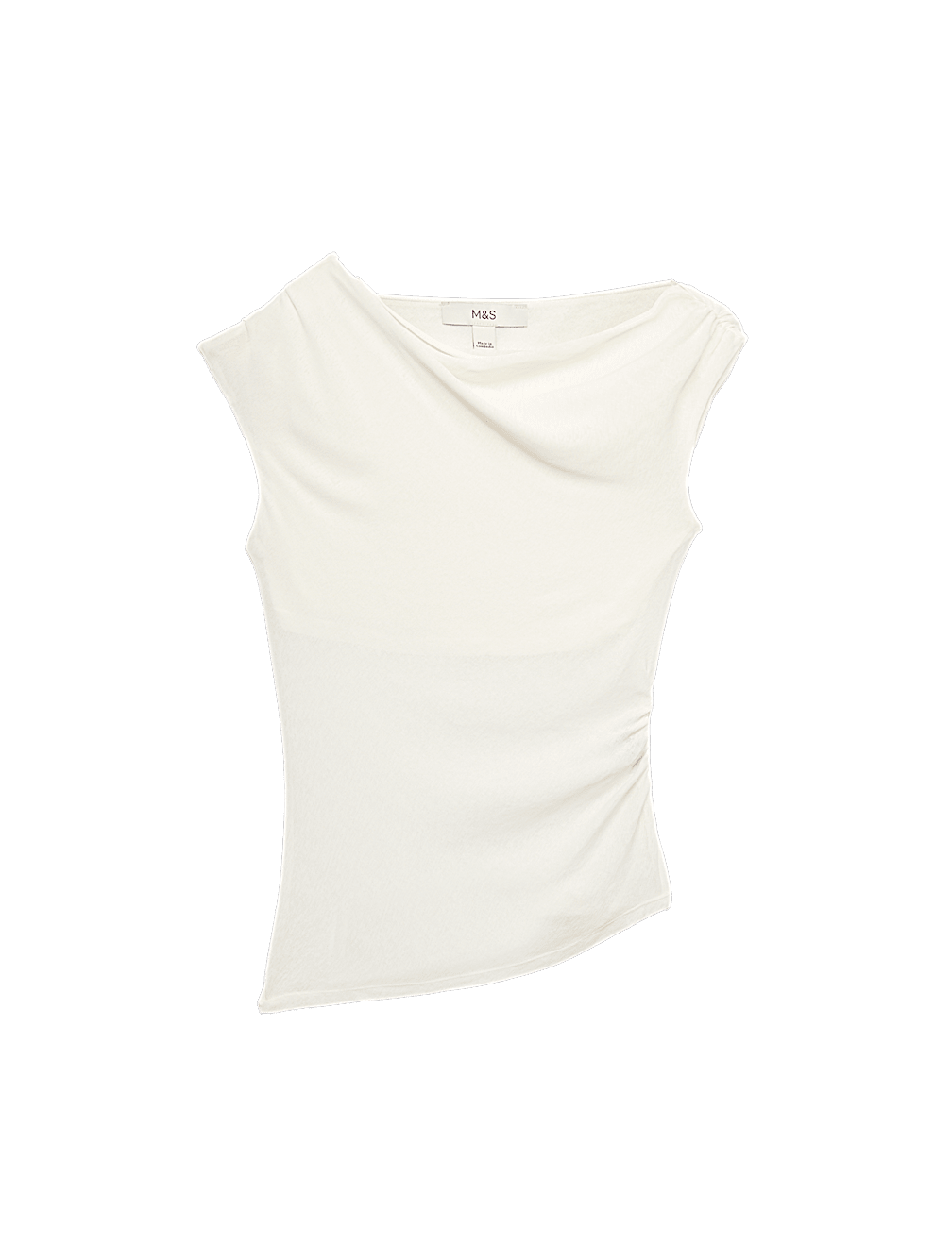 Pure Cotton Asymmetric Drape Top