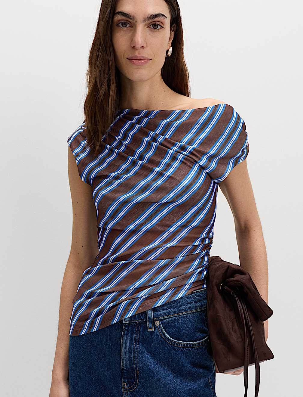 Pure Cotton Asymmetric Drape Top