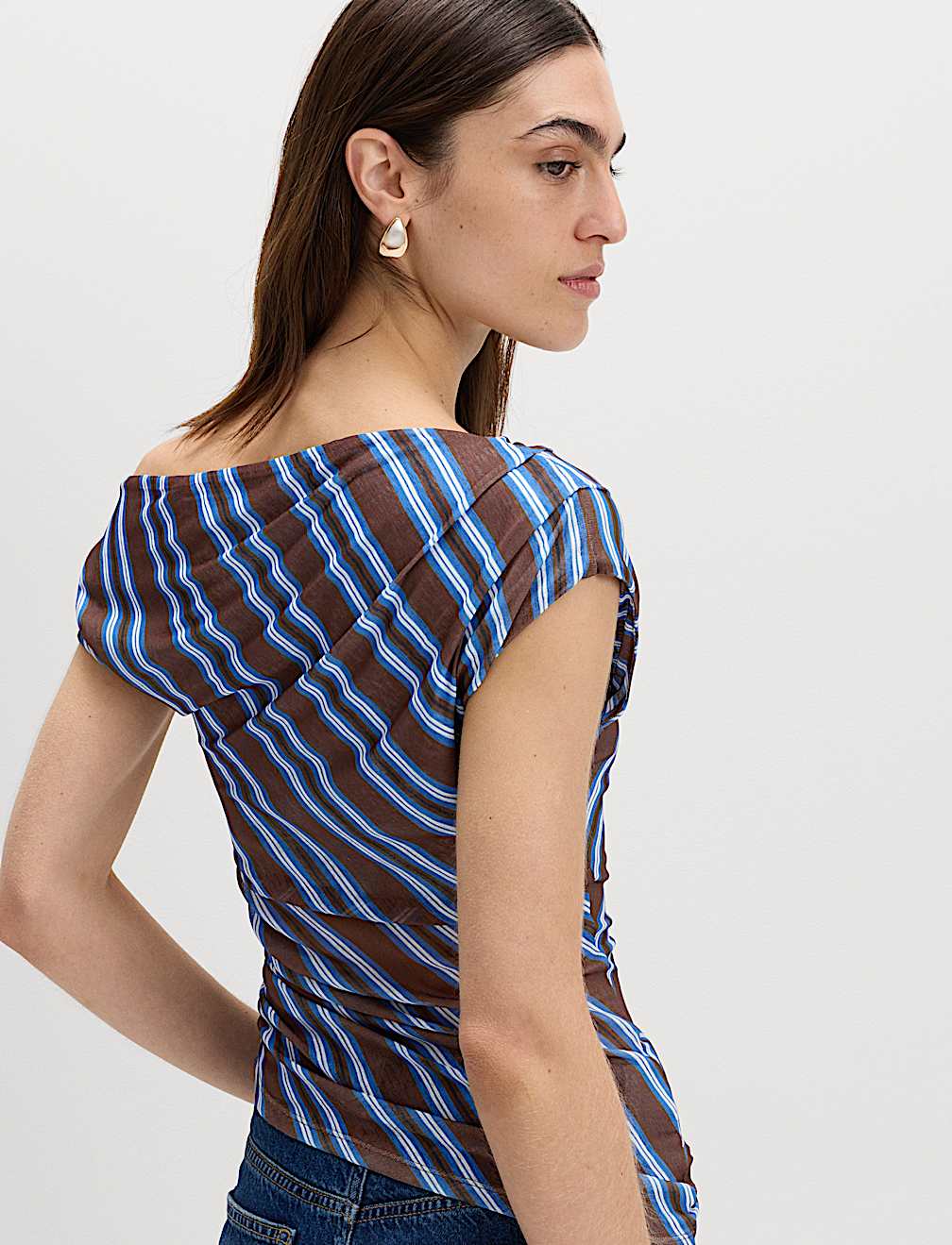 Pure Cotton Asymmetric Drape Top
