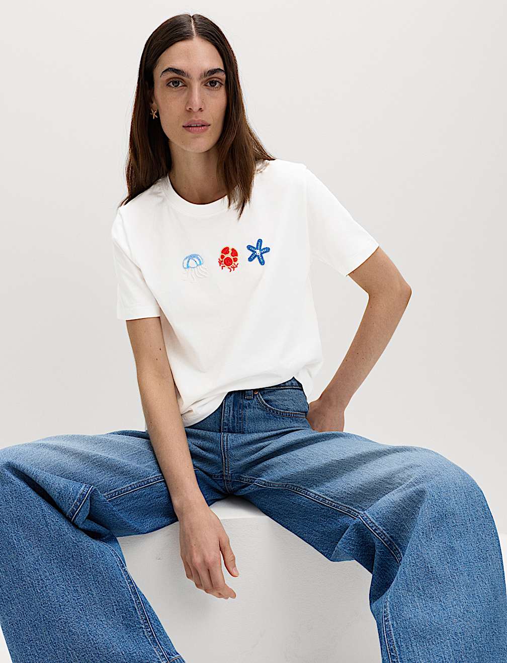Pure Cotton Embellished T-Shirt