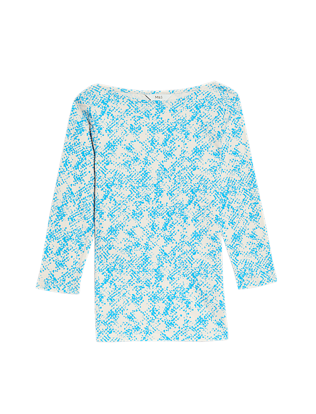Pure Cotton Printed Slim Fit Slash Neck Top