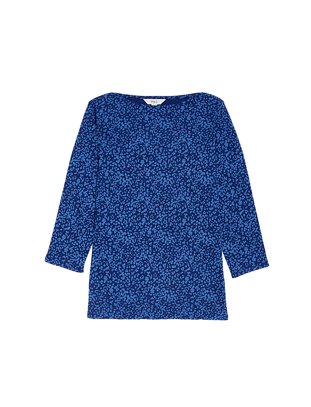 Pure Cotton Printed Slim Fit Slash Neck Top