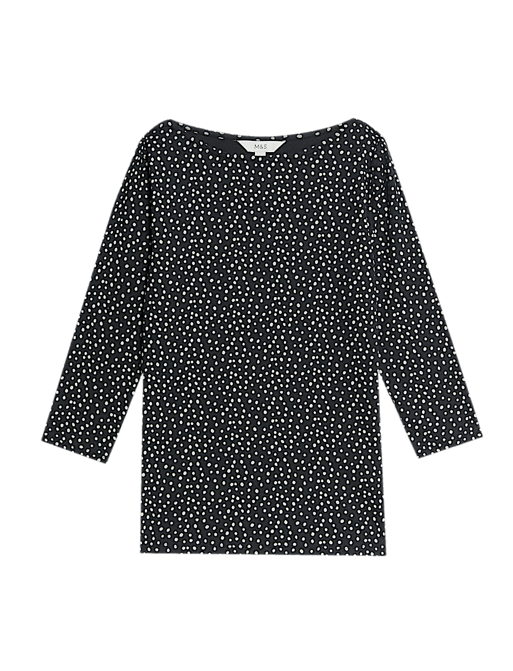 Pure Cotton Printed Slim Fit Slash Neck Top