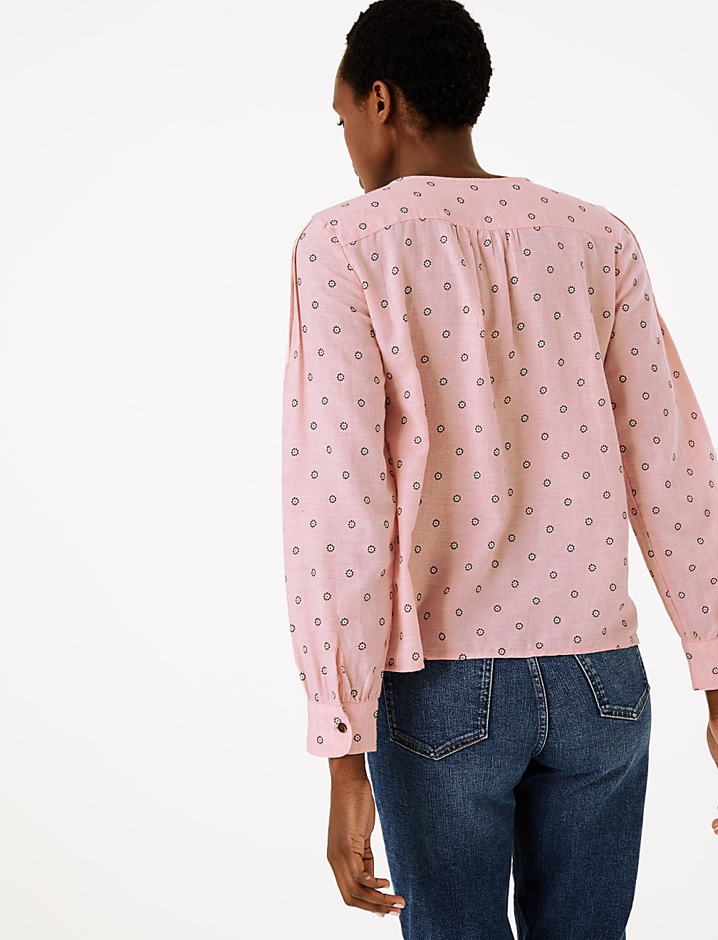 Cotton Rich Pintuck Blouse