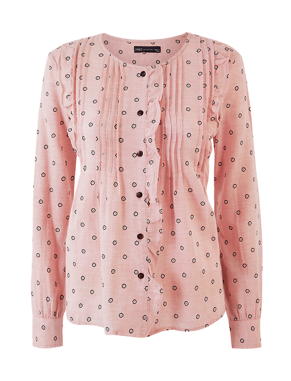 Cotton Rich Pintuck Blouse
