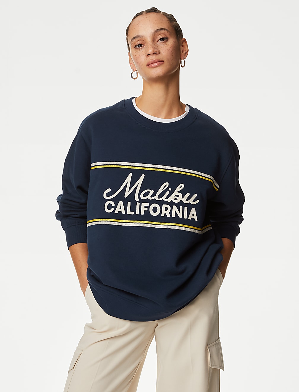 Cotton Rich Slogan Sweatshirt