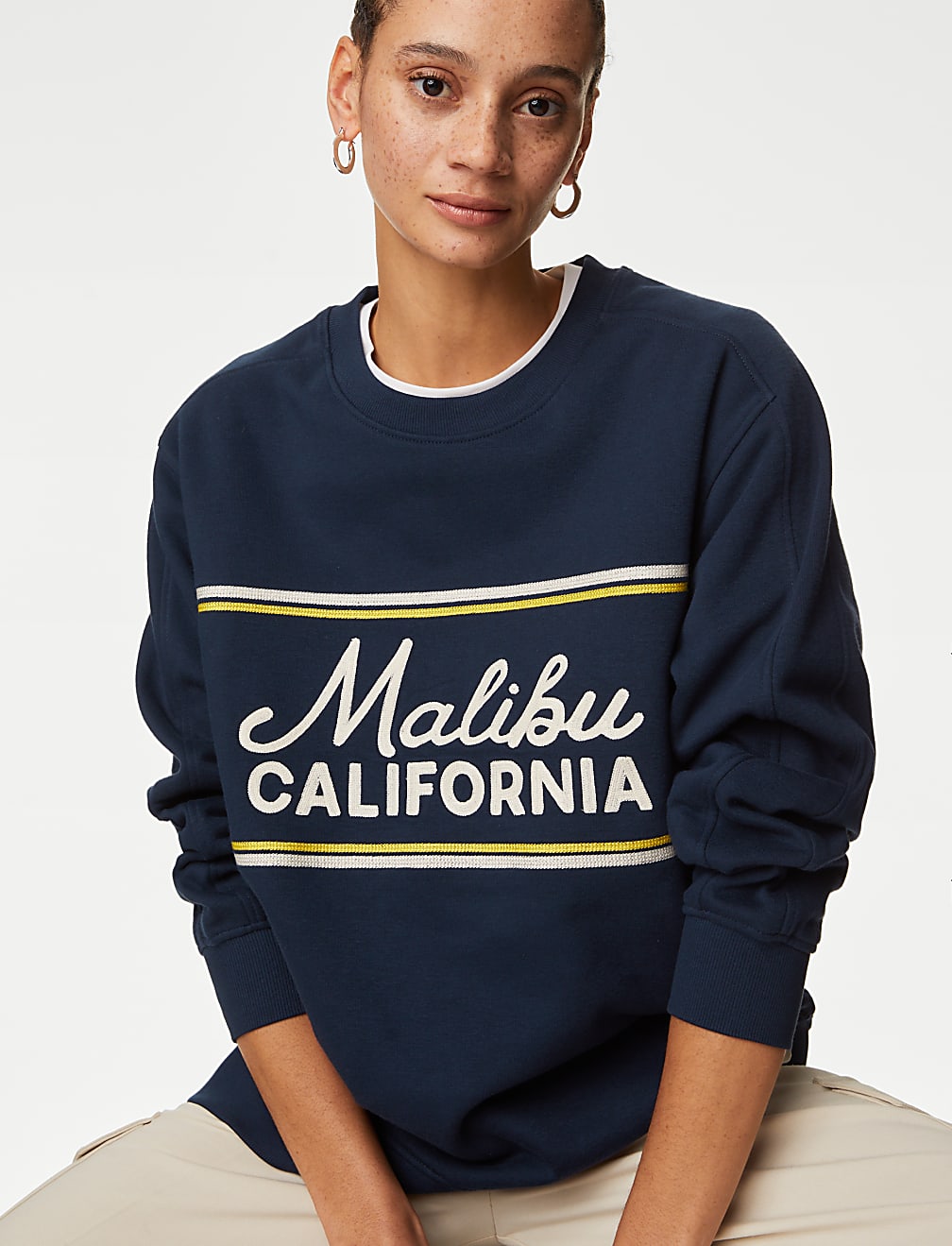 Cotton Rich Slogan Sweatshirt