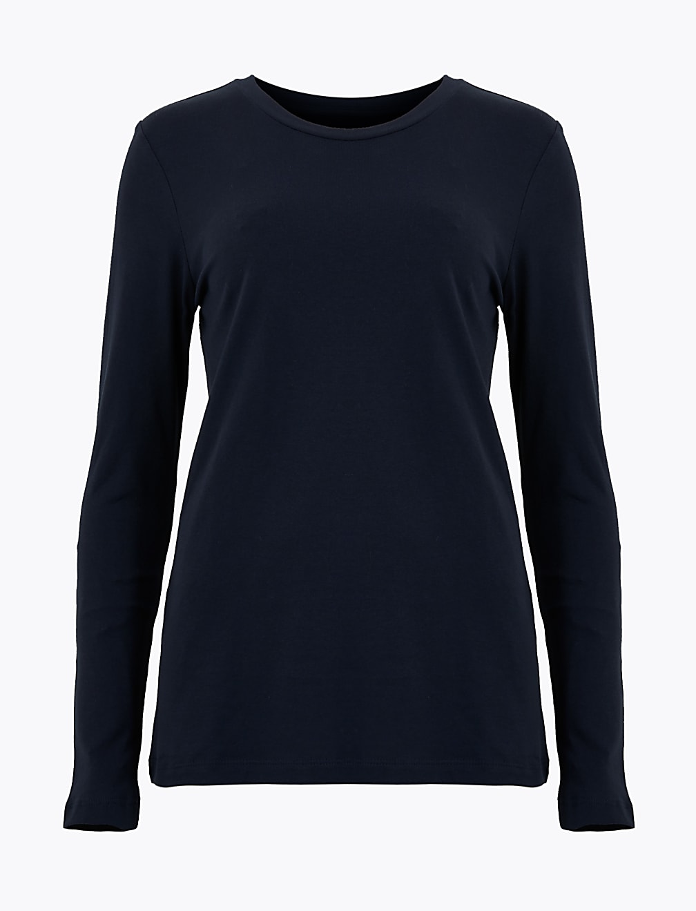 Pure Cotton Straight Fit Long Sleeve Top