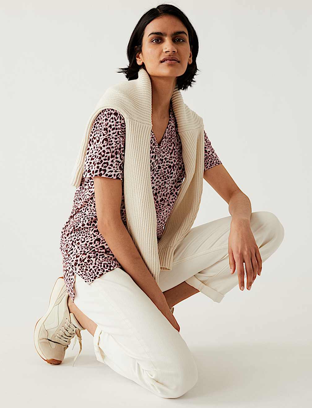 Printed Relaxed Longline T-Shirt