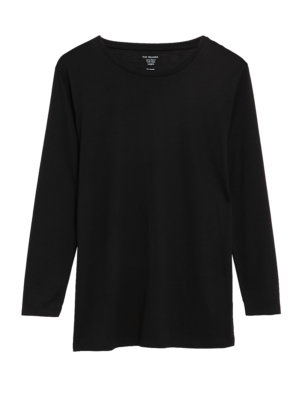 Crew Neck Relaxed Longline Long Sleeve Top