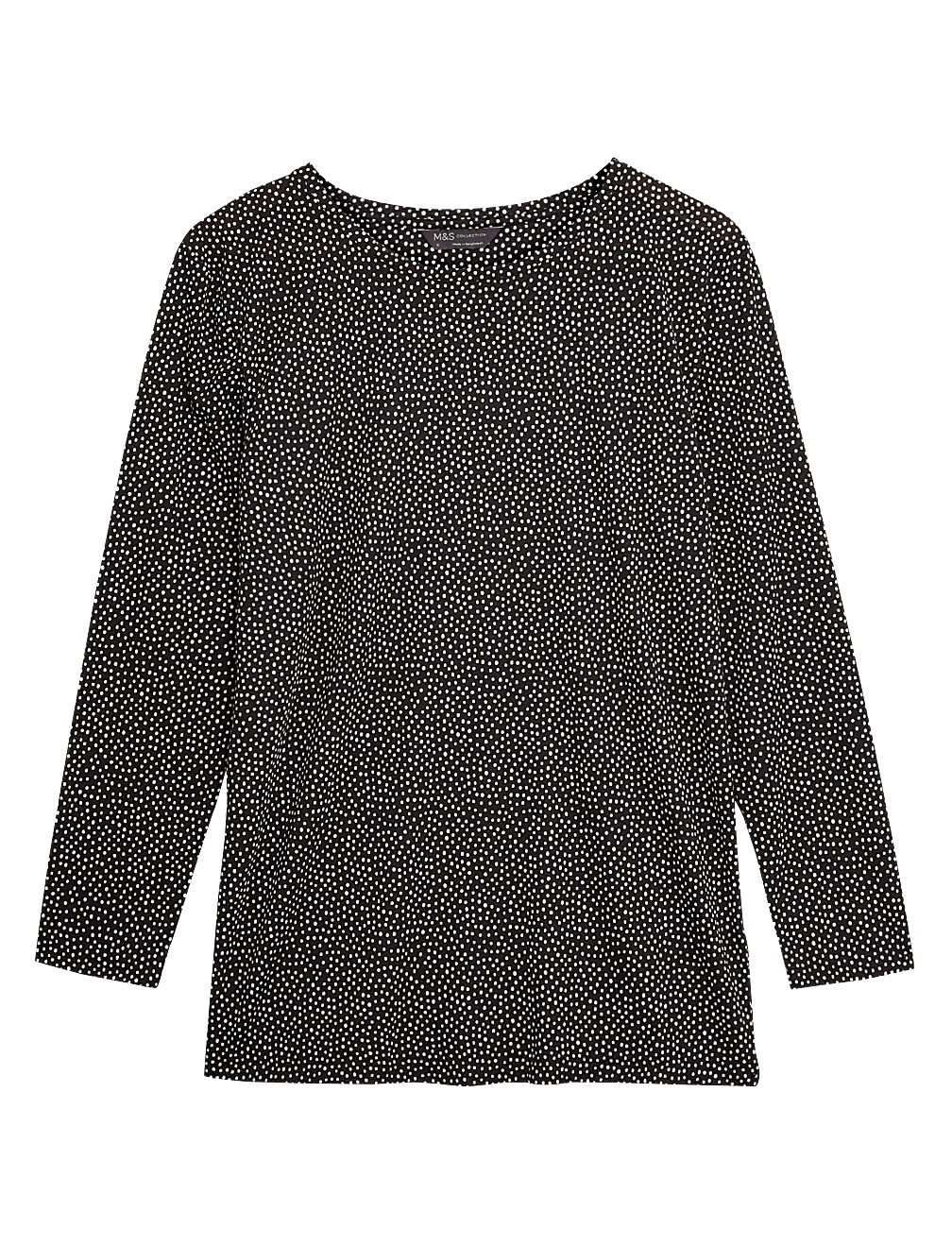 Polka Dot Relaxed Long Sleeve Longline Top