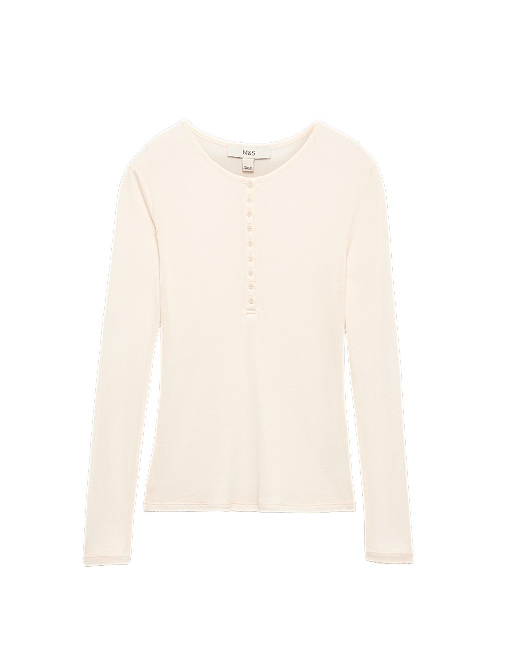 Wool Touch Semi Sheer Layering  Henley Top