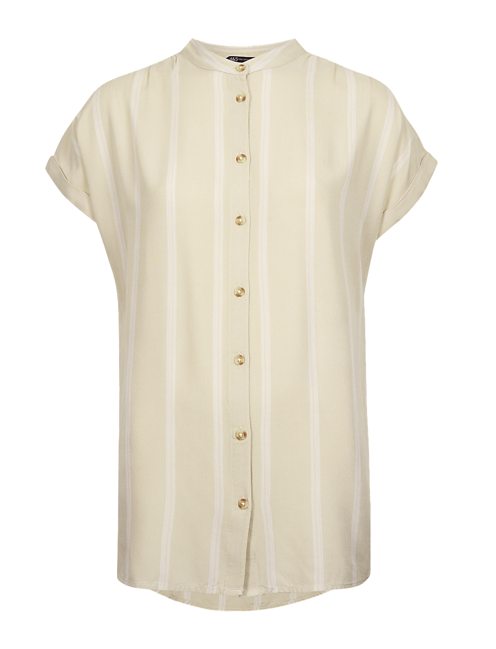 Striped Longline Collared Blouse