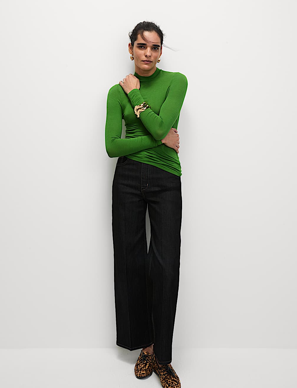 Modal Rich High Neck Regular Fit Top