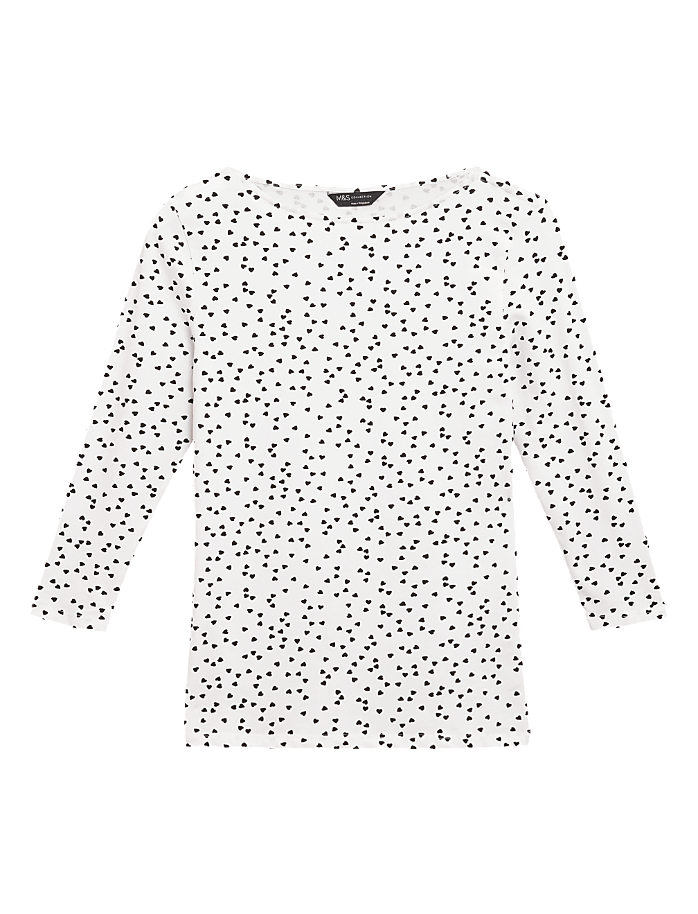 Cotton Printed Slash Neck Fitted Top