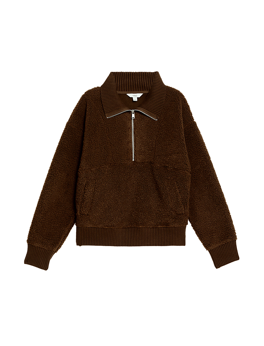 Borg Textured Half Zip Sweatshirt
