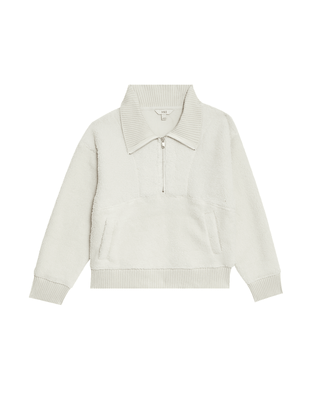 Borg Textured Half Zip Sweatshirt