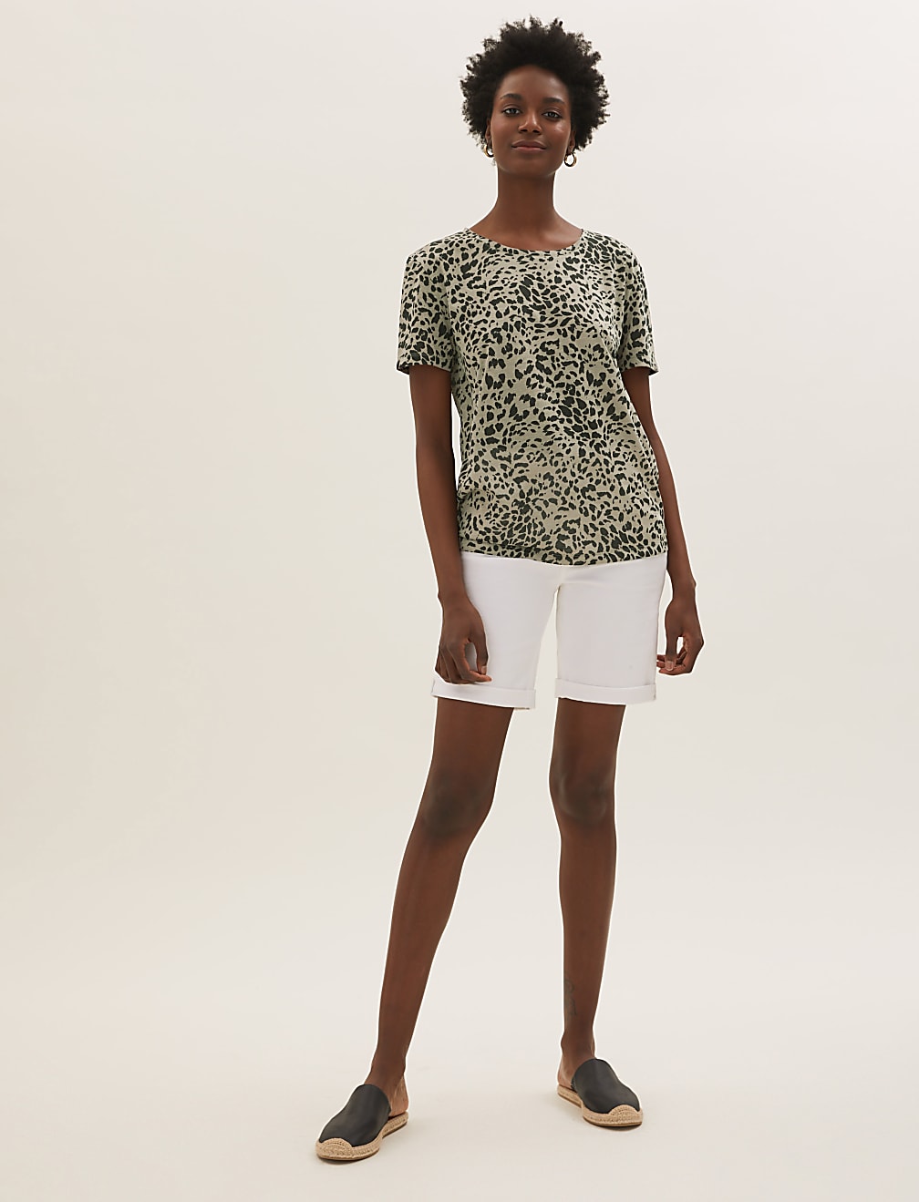 Animal Print Crew Neck Relaxed T-Shirt