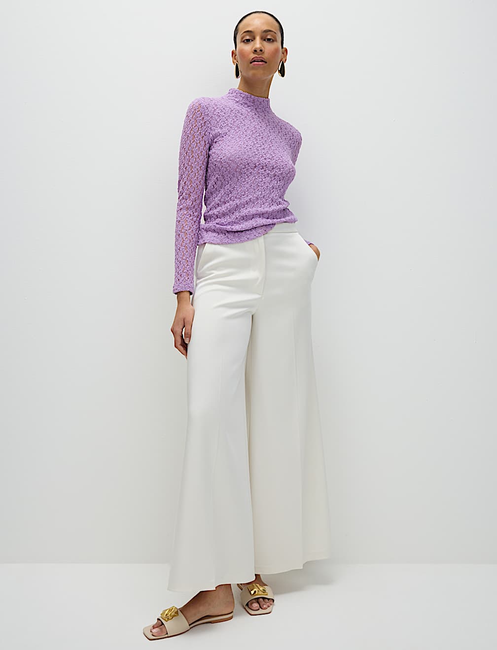 Cotton Blend Lace Top