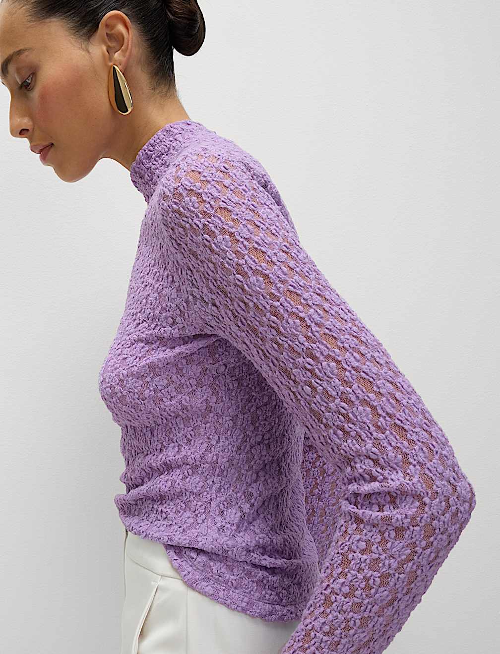 Cotton Blend Lace Top