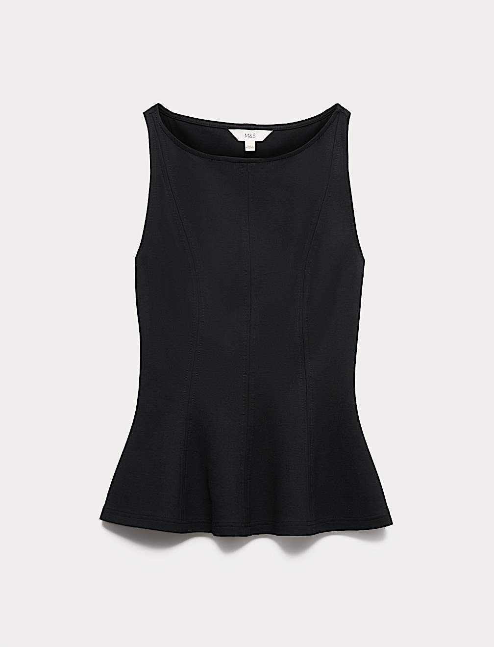 Slash Neck Sleeveless Peplum Top