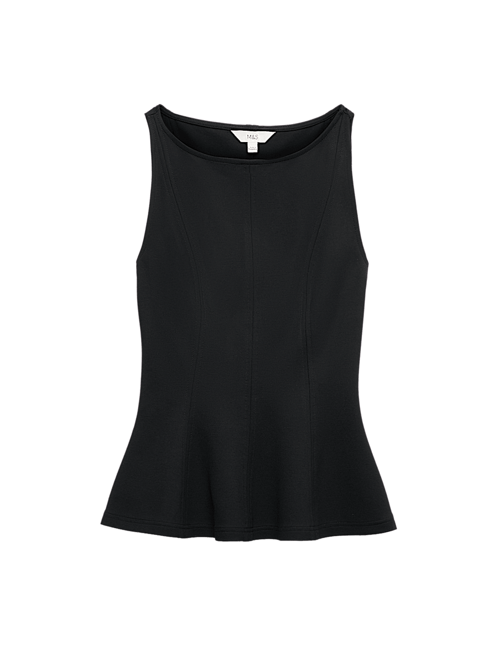 Slash Neck Sleeveless Peplum Top