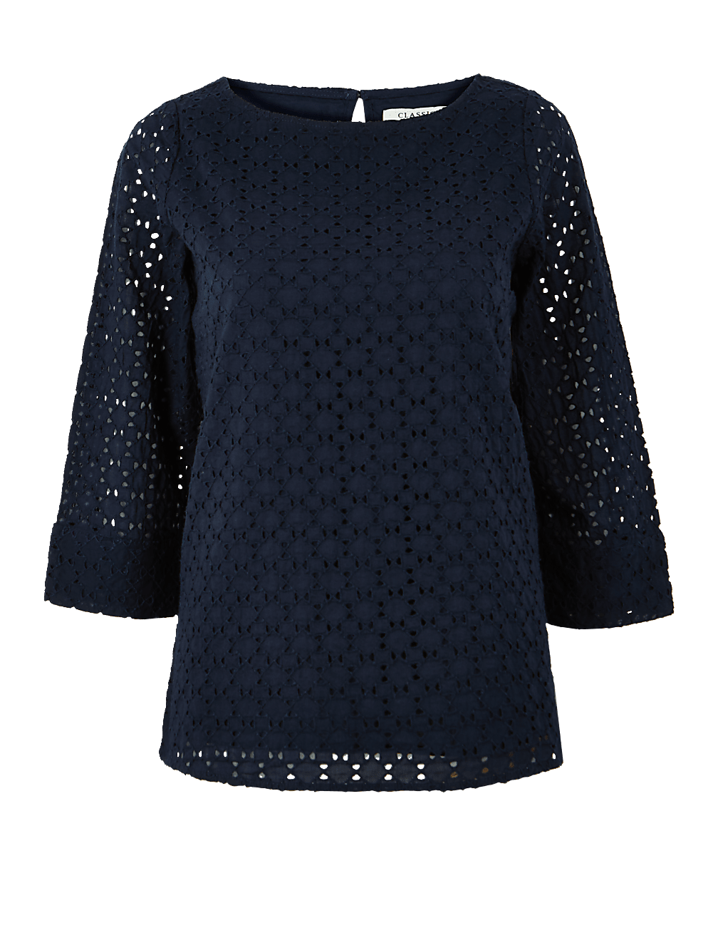 Pure Cotton Lace 3/4 Sleeve Blouse